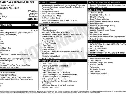 Used 2023 INFINITI QX80 Premium Select w/ Cargo Package image 6