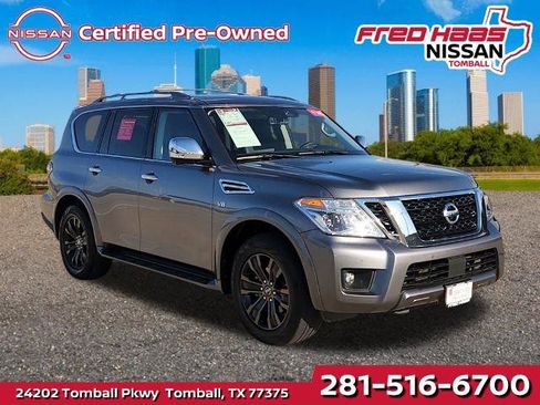 Certified 2019 Nissan Armada Platinum w/ Captain's Chairs Package image 1