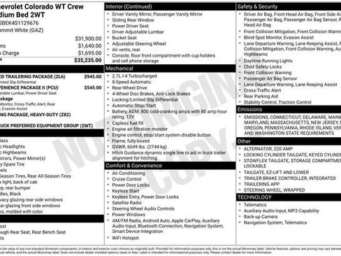 New 2025 Chevrolet Colorado W/T w/ Advanced Trailering Package image 14