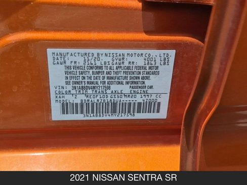 Used 2021 Nissan Sentra SR FWD image 24