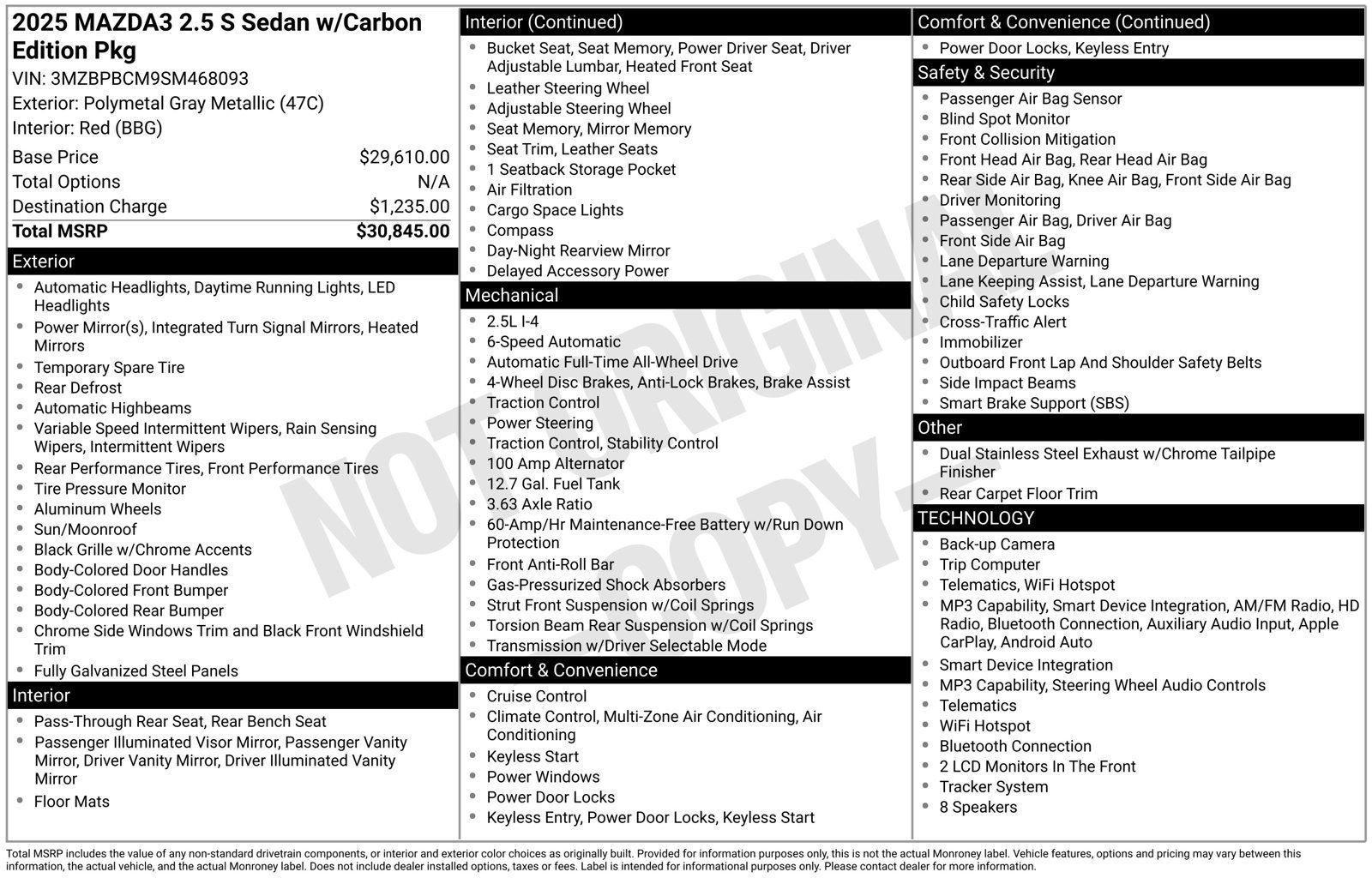 Certified 2025 MAZDA MAZDA3 s AWD/4WD image 28