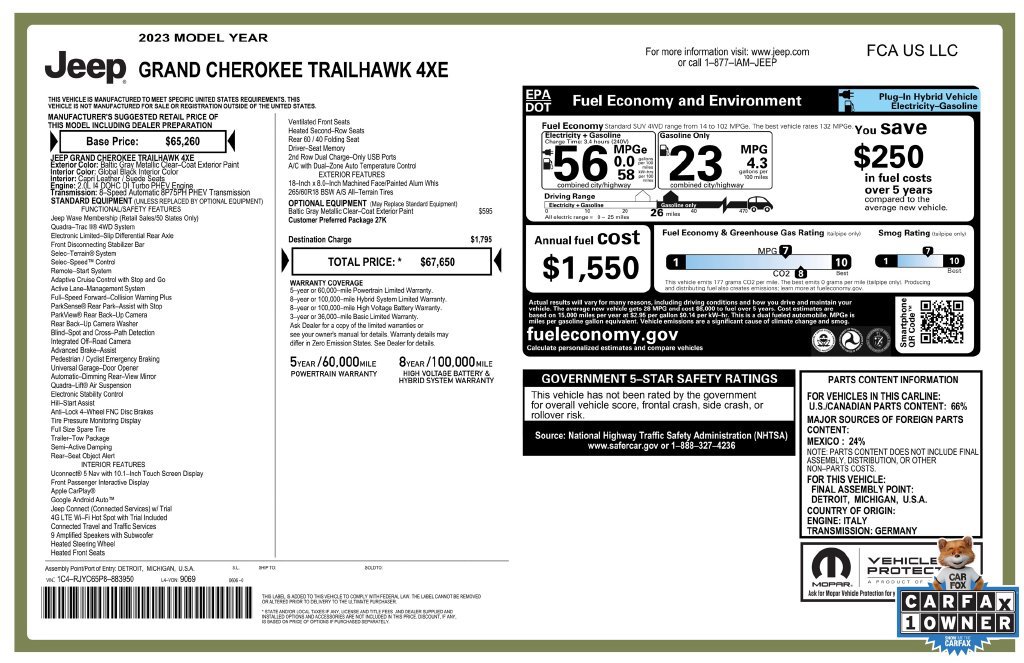 Used 2023 Jeep Grand Cherokee Trailhawk AWD/4WD image 4