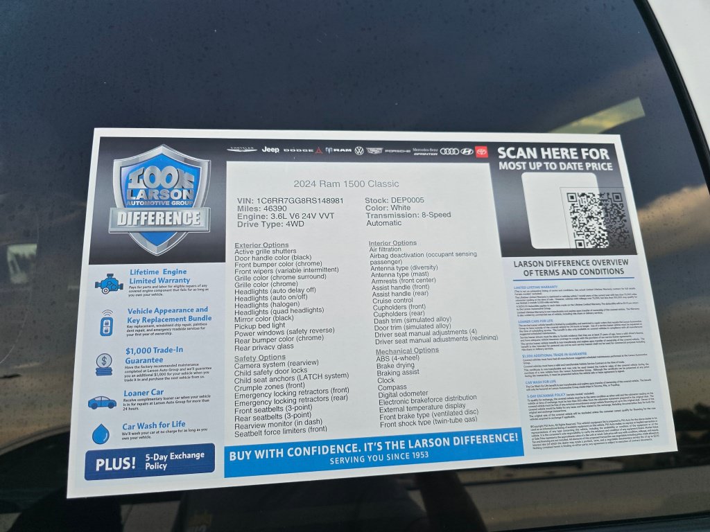 Used 2024 RAM 1500 Classic SLT AWD/4WD image 44