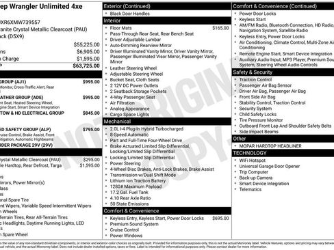 Used 2021 Jeep Wrangler Unlimited Rubicon 4xe w/ Cold Weather Group image 5