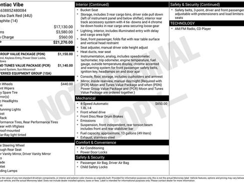 Used 2005 Pontiac Vibe w/ Power Group Value Package FWD image 2