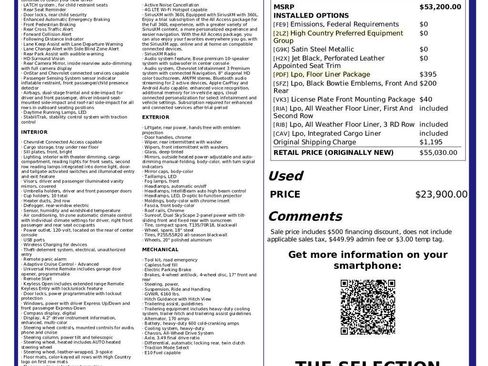 Used 2020 Chevrolet Traverse High Country w/ LPO, Floor Liner Package image 3