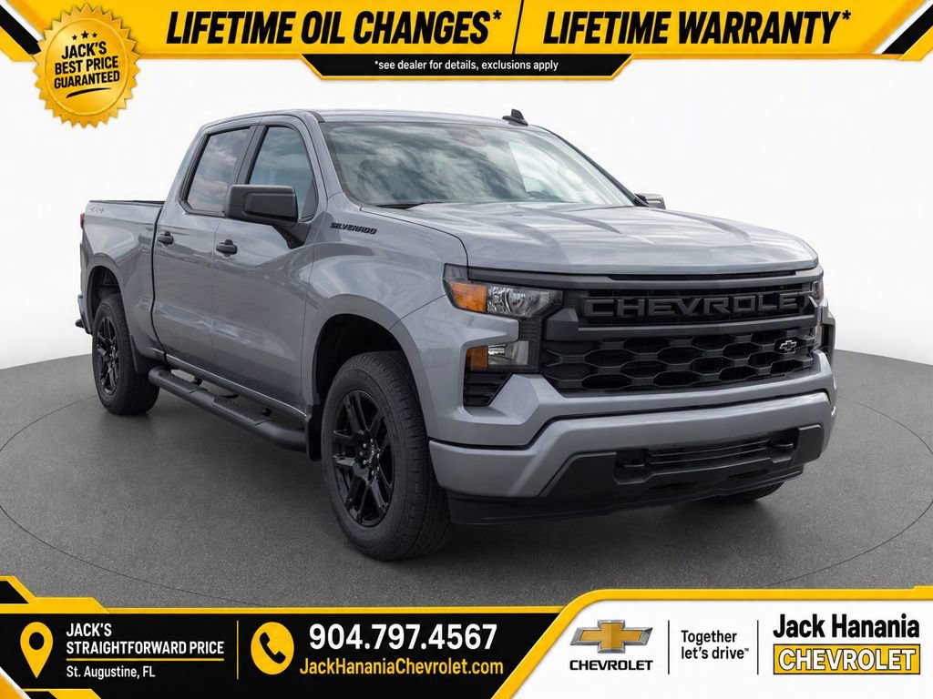 New 2026 Chevrolet Silverado 1500 Custom w/ Turbomax Blackout Package AWD/4WD image 1