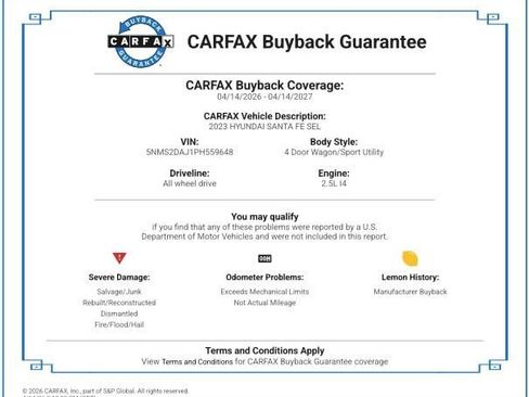 Certified 2023 Hyundai Santa Fe SEL AWD/4WD image 2