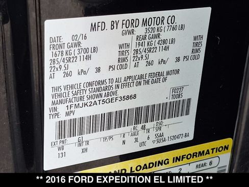 Used 2016 Ford Expedition EL Limited w/ Equipment Group 301A AWD/4WD image 29