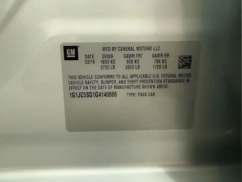 Used 2016 Chevrolet Sonic LT FWD image 21