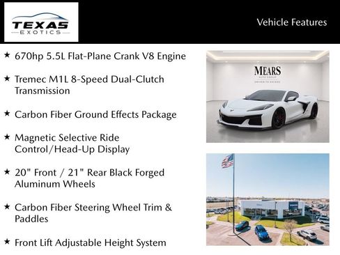 Used 2025 Chevrolet Corvette Z06 w/ Stealth Interior Trim Package RWD image 2
