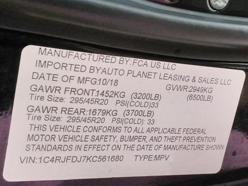 Used 2019 Jeep Grand Cherokee SRT image 15