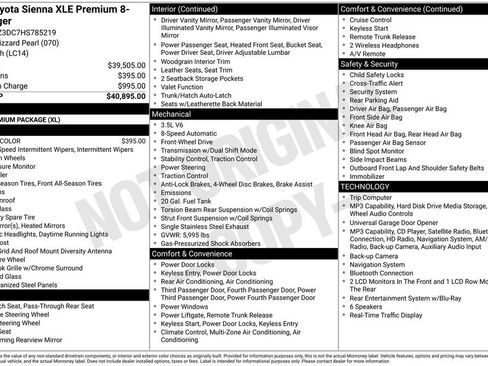 Used 2017 Toyota Sienna XLE Premium FWD image 2