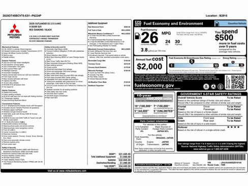Used 2025 Mitsubishi Outlander ES AWD/4WD image 2