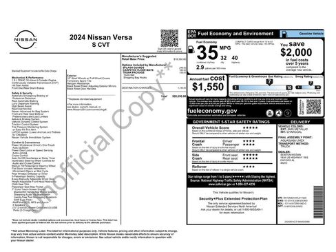 Used 2024 Nissan Versa S w/ Trunk Package FWD image 28