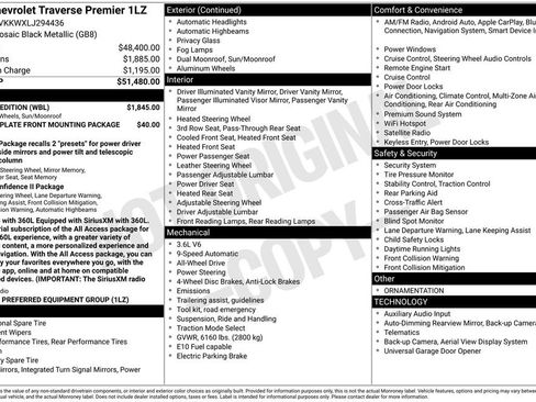 Used 2020 Chevrolet Traverse Premier w/ Redline Edition AWD/4WD image 2