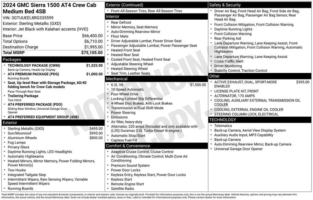 Used 2024 GMC Sierra 1500 AT4 w/ Technology Package AWD/4WD image 7