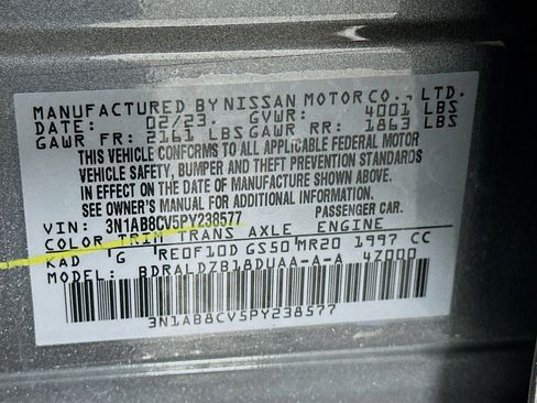 Used 2023 Nissan Sentra SV w/ All-Weather Package image 12