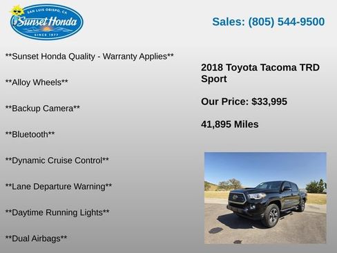 Used 2018 Toyota Tacoma TRD Sport AWD/4WD image 5