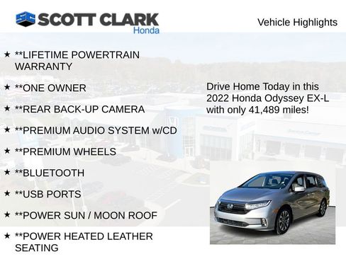 Certified 2022 Honda Odyssey EX-L image 11