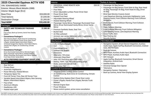 Used 2025 Chevrolet Equinox ACTIV w/ Safety and Technology Package FWD image 31