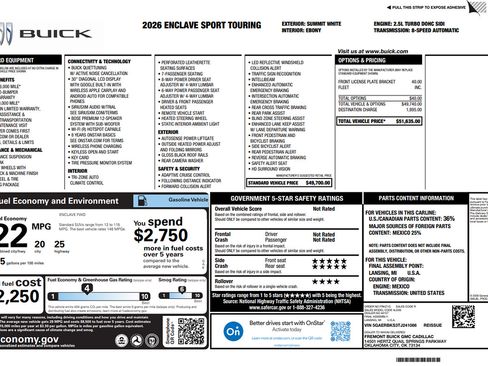 Used 2026 Buick Enclave Sport Touring FWD image 2