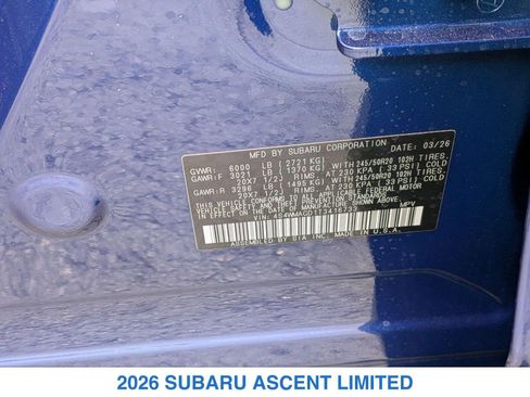 New 2026 Subaru Ascent Limited image 30