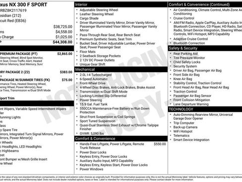 Used 2019 Lexus NX 300 F Sport w/ F Sport Premium Package FWD image 3
