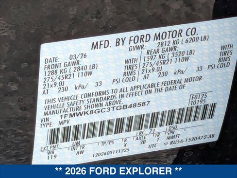 New 2026 Ford Explorer ST AWD/4WD image 21