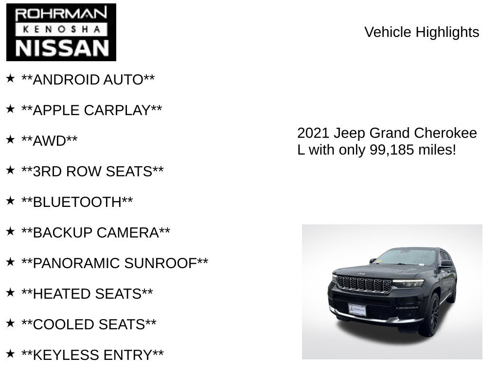 Used 2021 Jeep Grand Cherokee L Summit AWD/4WD image 8