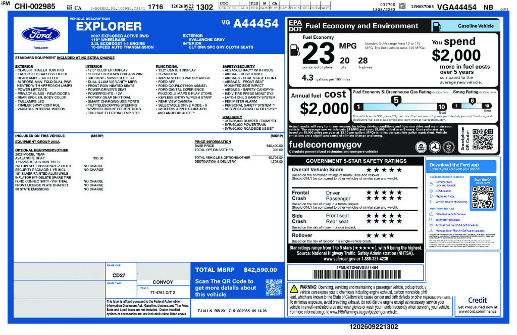 New 2027 Ford Explorer Active RWD image 2