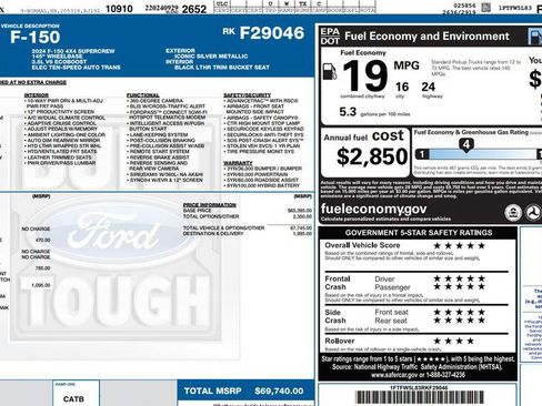 Used 2024 Ford F150 Lariat w/ FX4 Off-Road Package AWD/4WD image 10