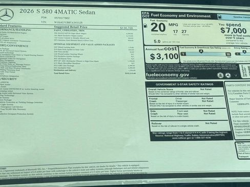 New 2026 Mercedes-Benz S 580 4MATIC Sedan image 31