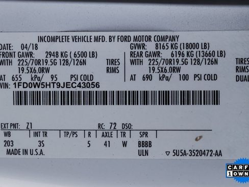 Used 2018 Ford F550 4x4 Crew Cab Super Duty image 50