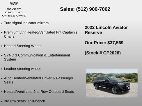 Used 2022 Lincoln Aviator Reserve w/ Elements Package Plus AWD/4WD image 18