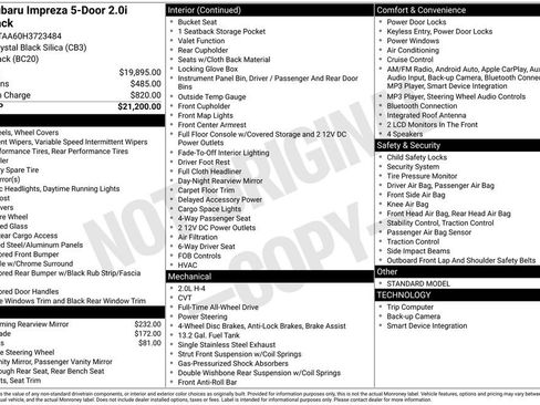 Used 2017 Subaru Impreza 2.0i image 12