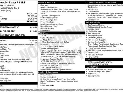 Used 2020 Chevrolet Blazer RS w/ LPO, Floor Liner Package image 5