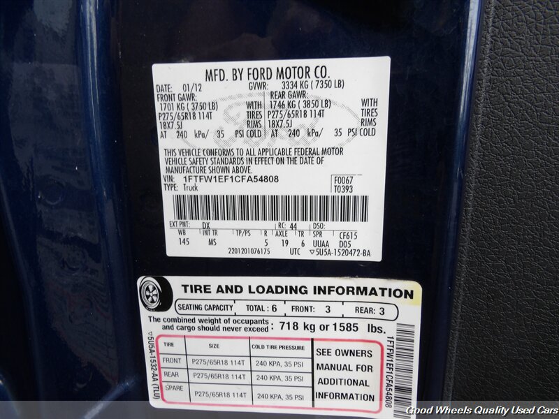 Used 2012 Ford F150 XLT w/ XLT Chrome Pkg AWD/4WD image 21