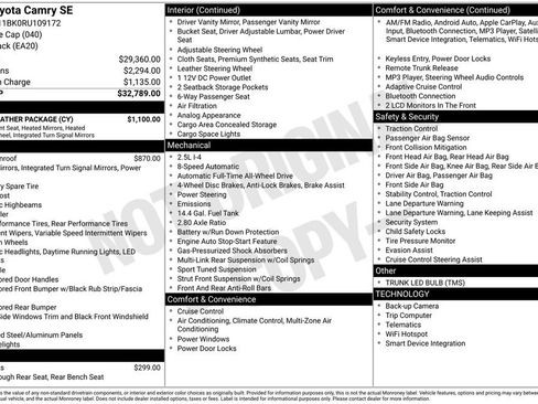 Certified 2024 Toyota Camry SE w/ Cold Weather Package image 28