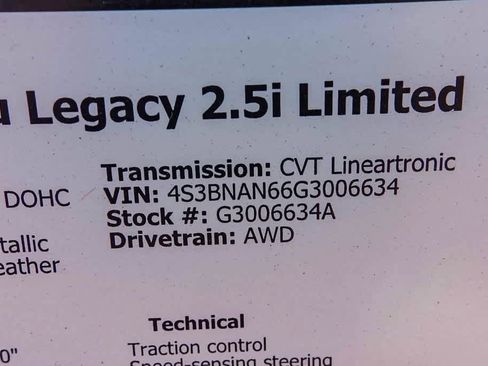 Used 2016 Subaru Legacy 2.5i Limited image 29