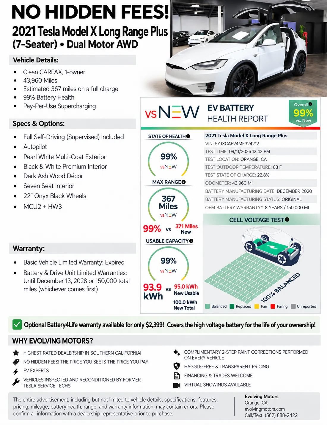 Used 2021 Tesla Model X Long Range AWD/4WD image 2