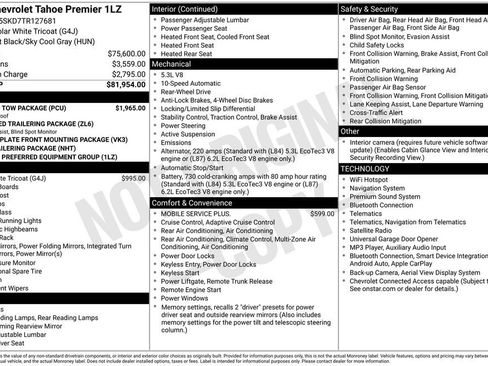 Used 2026 Chevrolet Tahoe Premier w/ Sun And Tow Package RWD image 12
