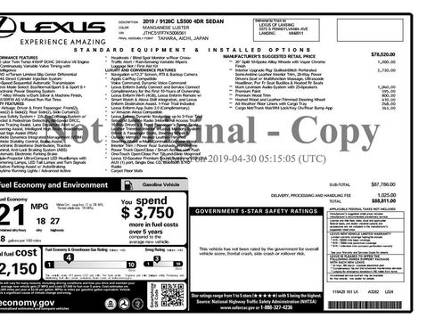 Used 2019 Lexus LS 500 AWD image 2