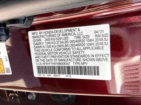 Certified 2021 Honda Passport Touring image 19