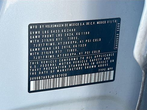 Used 2018 Volkswagen Tiguan S w/ 3rd Row Seat Package image 30