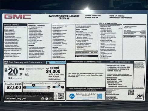 New 2026 GMC Canyon Elevation w/ Convenience Package image 21