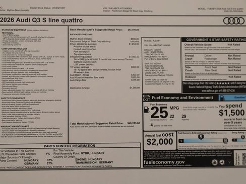 New 2026 Audi Q3 quattro 2.0T AWD/4WD image 38