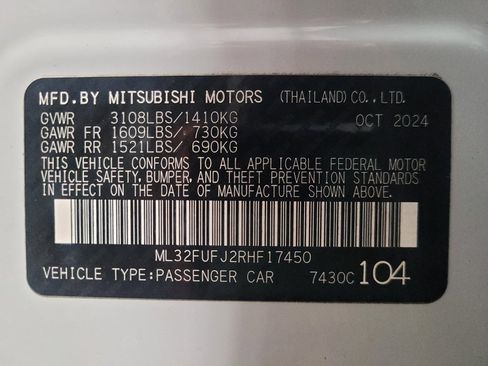 Used 2024 Mitsubishi Mirage G4 LE FWD image 33