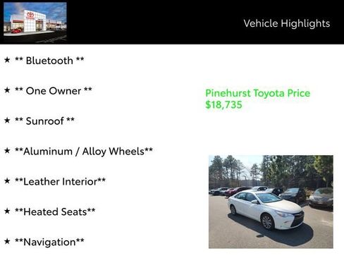 Used 2015 Toyota Camry XLE w/ Moonroof Package image 7