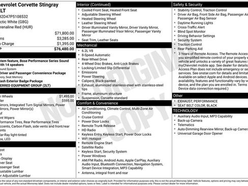 Used 2023 Chevrolet Corvette Stingray Preferred Cpe w/ 2LT RWD image 59